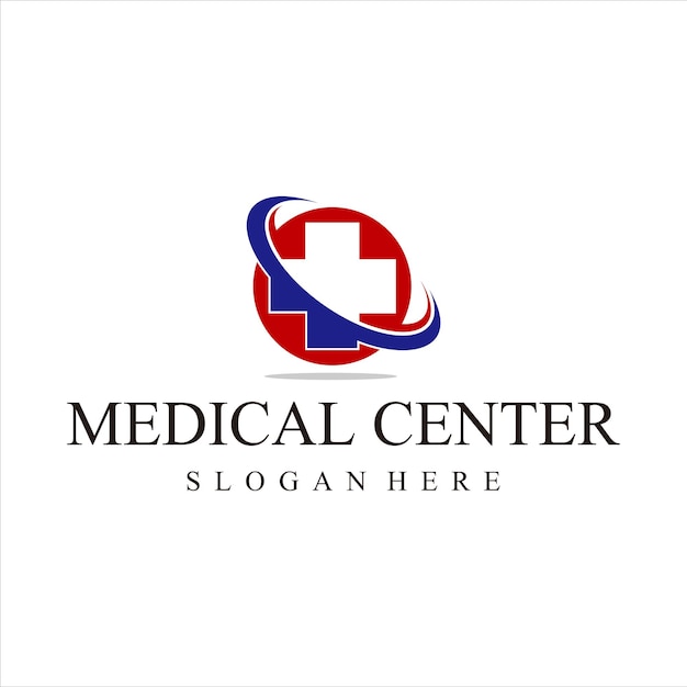 healthcare medical center logo design vector