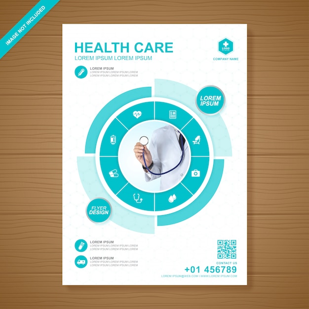 Healthcare and medical cover a4 flyer design template