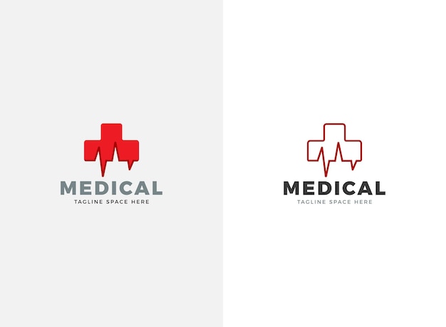 Design del logo piatto medico sanitario