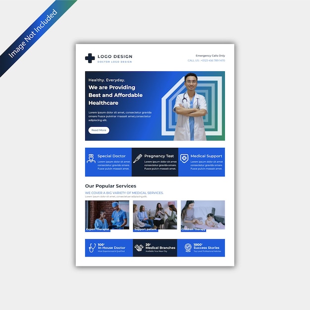 Healthcare medical flyer design template