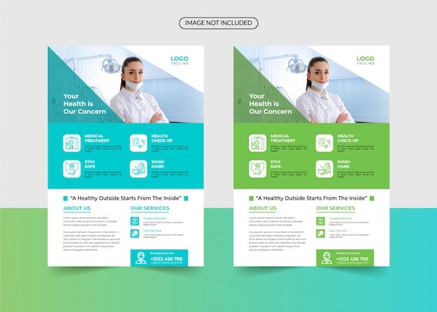 Vector healthcare and medical flyer template