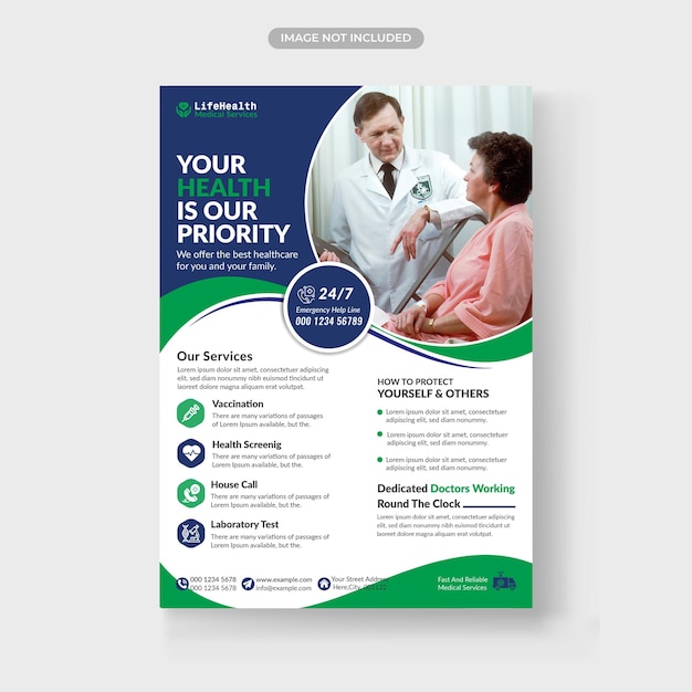 Healthcare medical flyer template