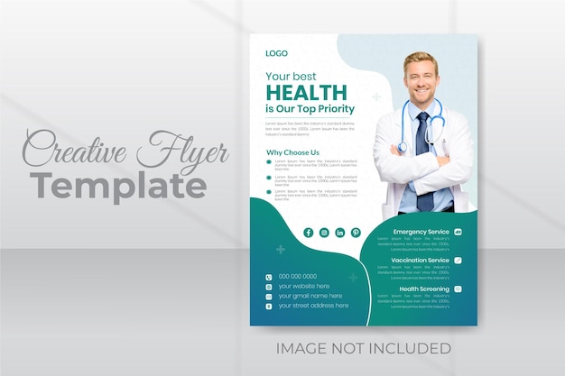 Vector healthcare and medical flyer