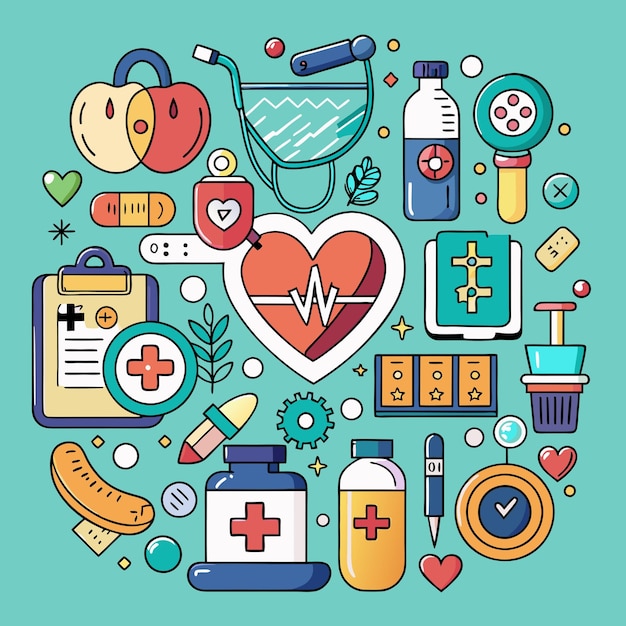 Vector healthcare and medical icons set vector