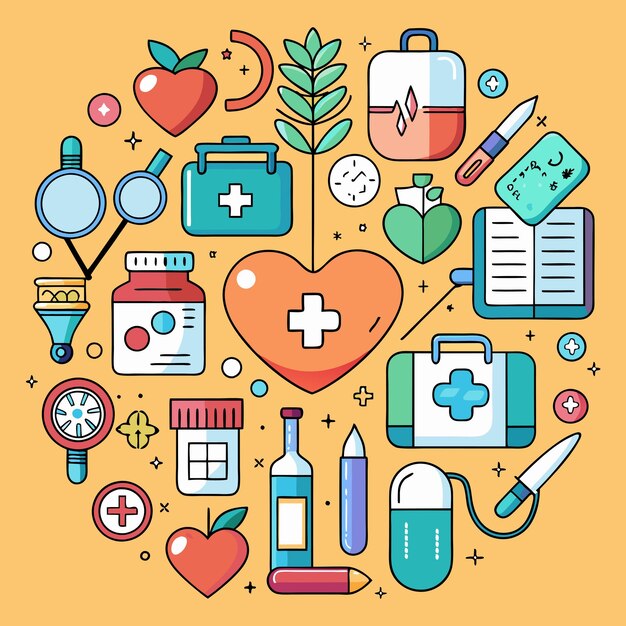 Vector healthcare and medical icons set vector