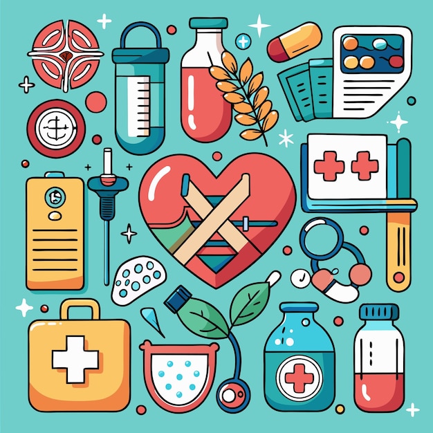 Vector healthcare and medical icons set vector
