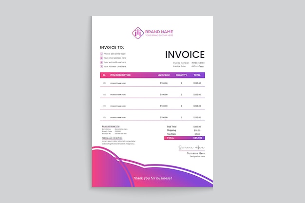 Healthcare and medical invoice design