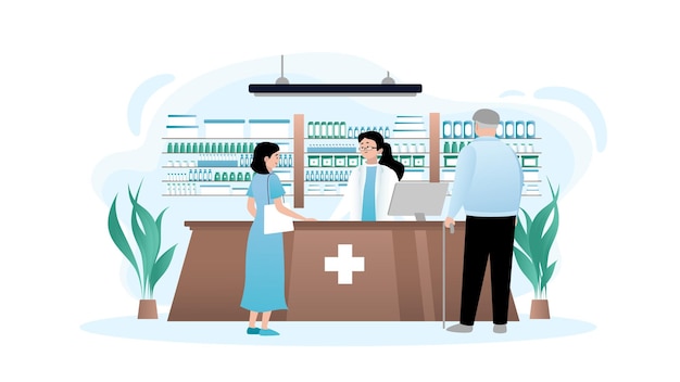 Healthcare and medical pharmacy vector illustration