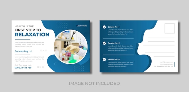 Healthcare medical post card design template