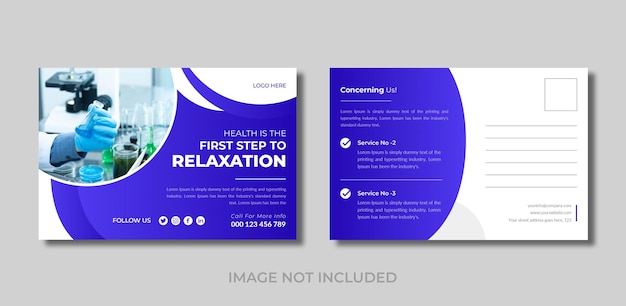 Healthcare medical post card design template