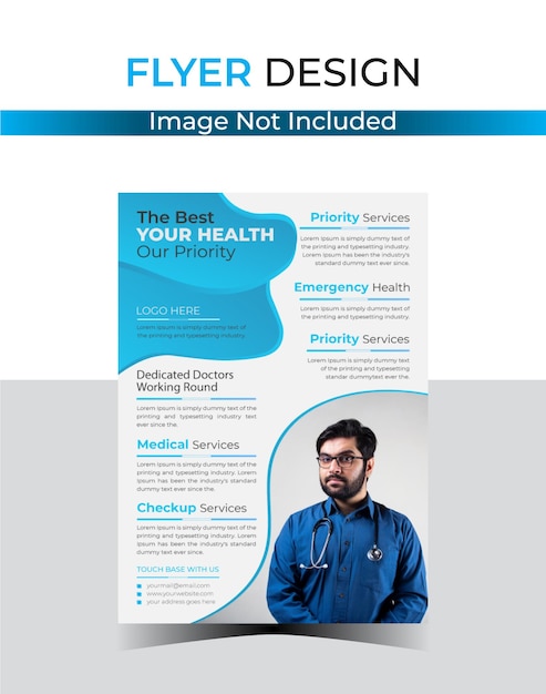 Vector healthcare medical promotion flyer.