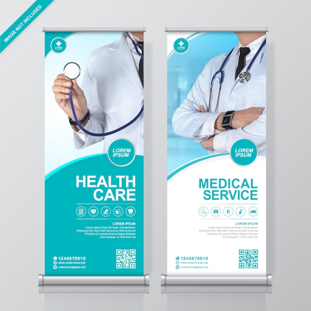 Healthcare and medical roll up and standee  banner template