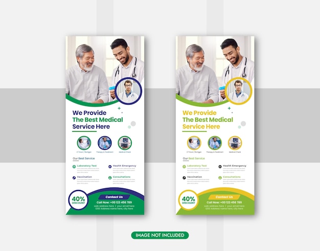 Healthcare and medical rollup and standee banner design template