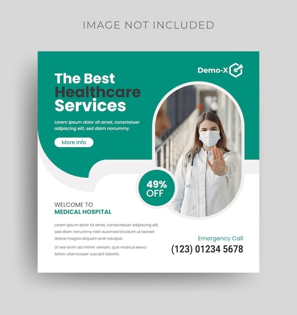 healthcare medical services and medical promotion social media post template