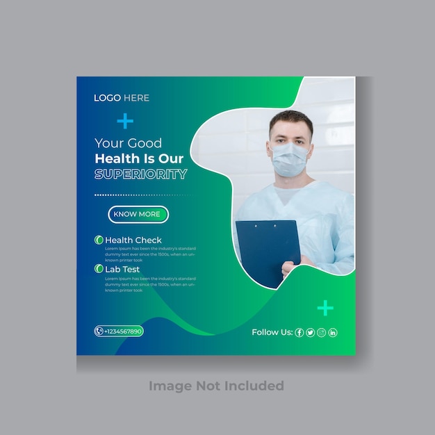 Healthcare medical social media post design template