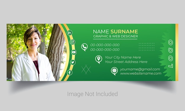 Vector healthcare and medical social media web banner and corporate email signature template design layout