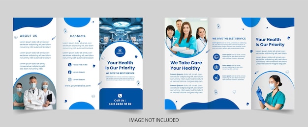 Vector healthcare medical trifold brochure template design