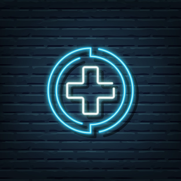 Healthcare neon sign elements