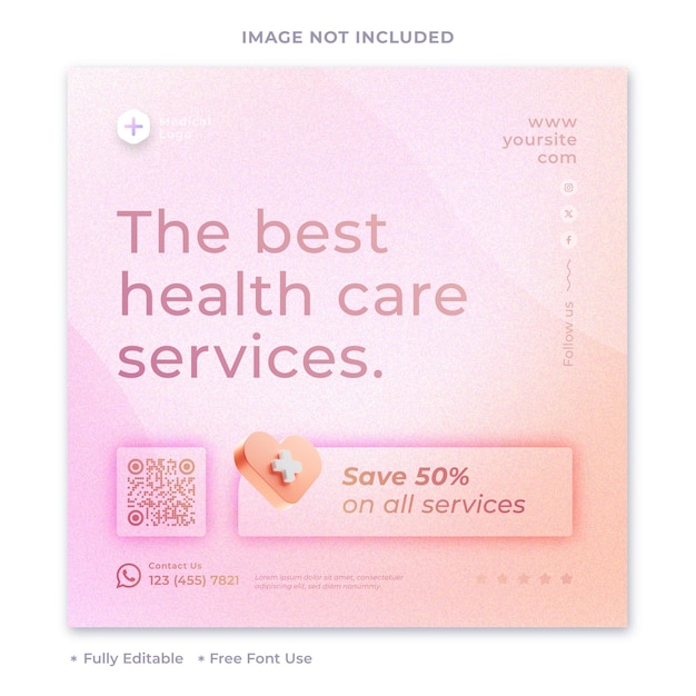 Vector healthcare and nursing post template