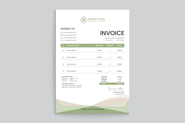 Healthcare service invoice design