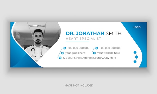 Healthcare services personal email signature design or social media facebook cover