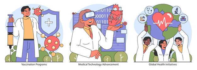 Vector healthcare set robust vaccination programs cuttingedge medical technology and united global health
