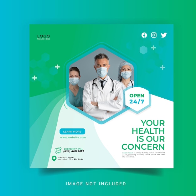 Healthcare social media and instagram post banner