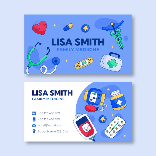 Healthcare system horizontal business card