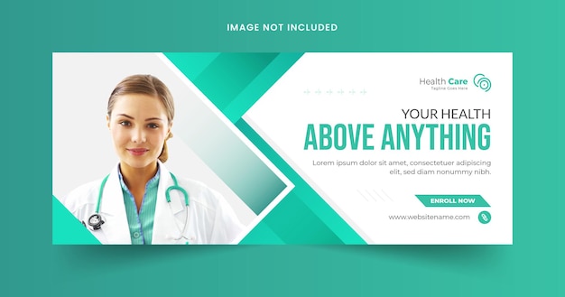 Vector healthcare web banner and social media cover template