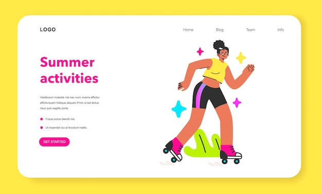 Vector healthy and active lifestyle web banner or landing page