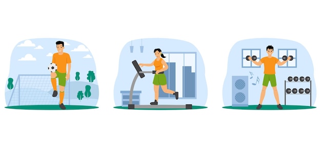 Healthy Activity Flat Bundle Design