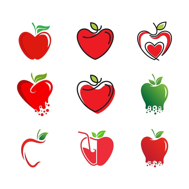 Illustrazione dell'icona di disegno vettoriale di mela sana