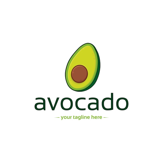 Vettore modello di logo di avocado sano