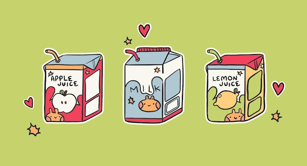 healthy breakfast drinks set