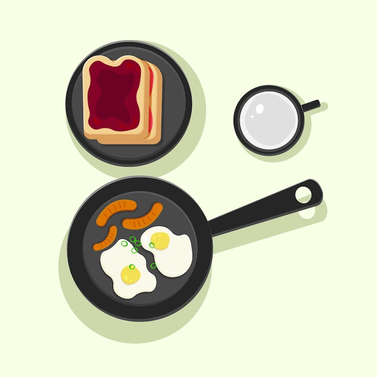 Vector 건강한 아침 식사 일러스트레이션 터