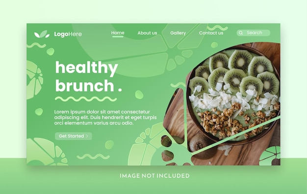 Vector healthy brunch promotion landing page or banner template