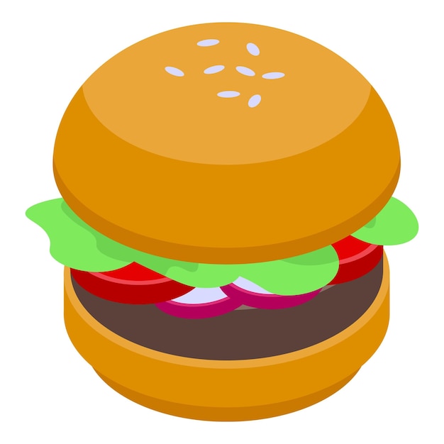 Icona hamburger sani isometrica dell'icona vettoriale hamburger sani per il web design isolato su sfondo bianco