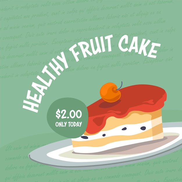 Healthy cake dessert from shop or store vector