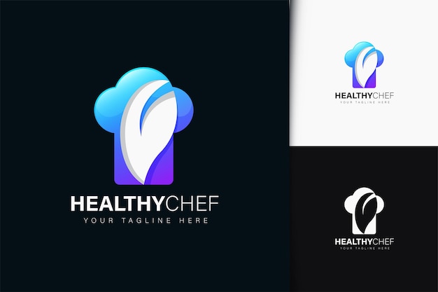 Healthy chef logo design with gradient