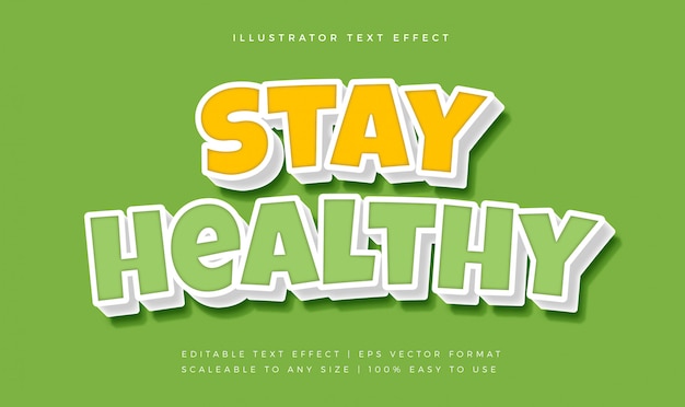 Healthy clean text style font effect