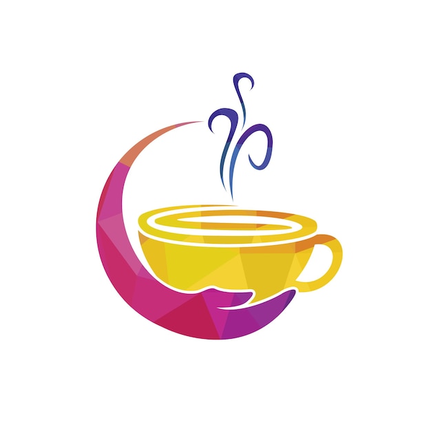 Healthy coffee and tea care vector logo design template.