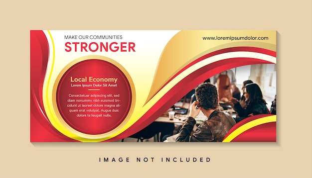 A healthy community support for the local economy horizontal banner template