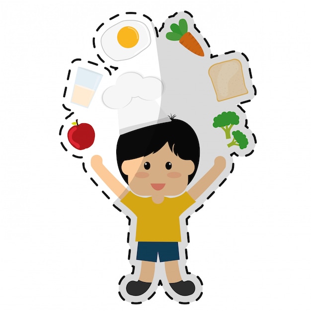 Vettore immagine icona di mangiare sano