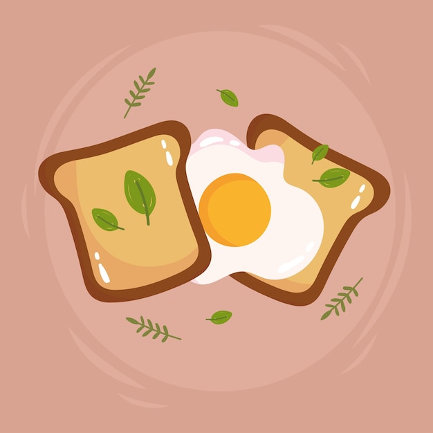 Healthy eggs and bread