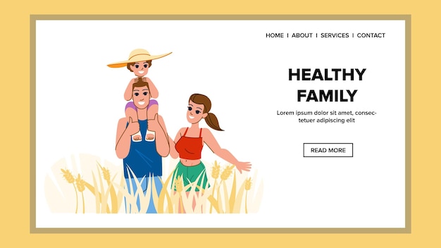 Healthy family vector