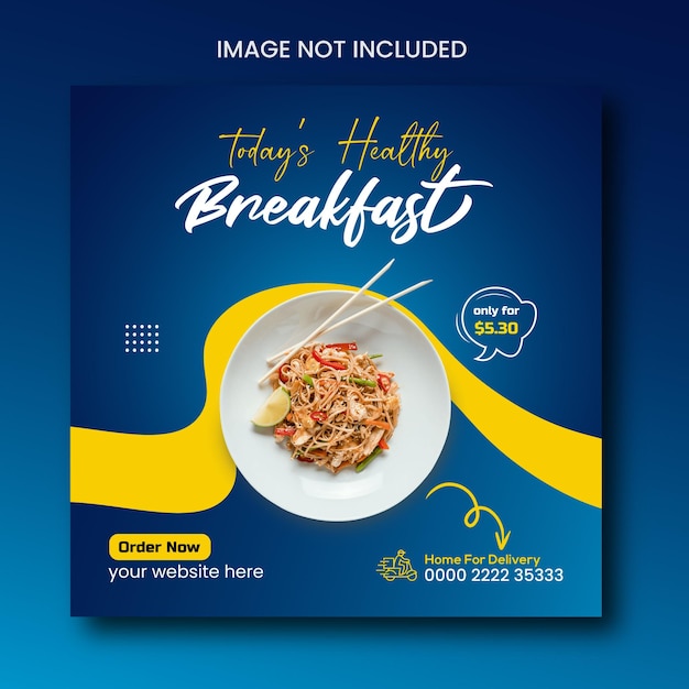 Healthy fast food delicious vegetable social media promotion and Instagram banner post design