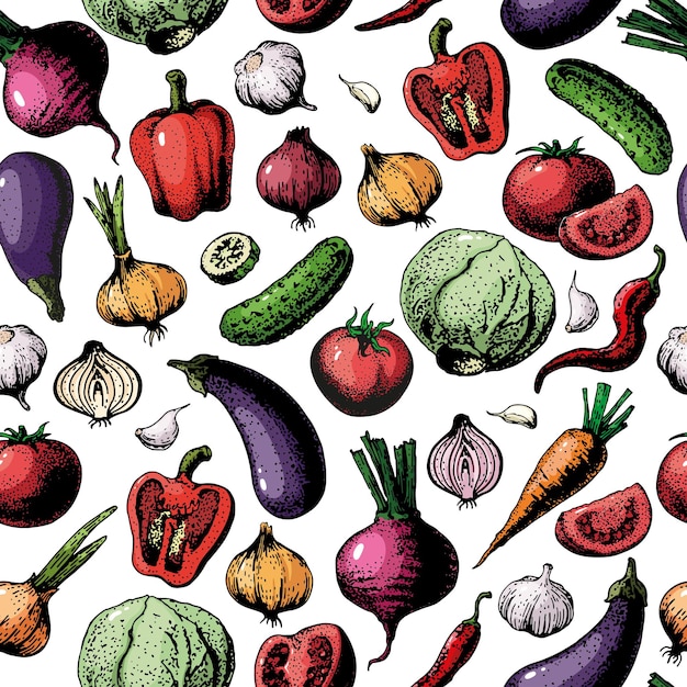 Здоровое питание фон овощи эскиз