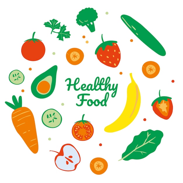 Vector healthy food background