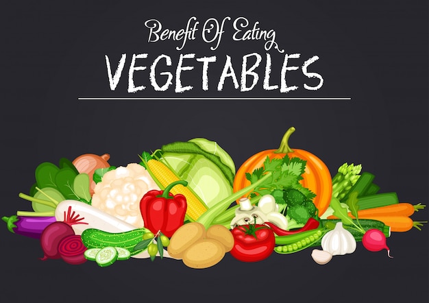 Healthy food banner set with flat design of vegetables