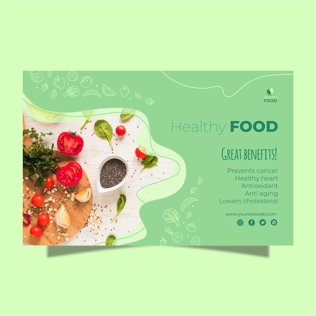 Healthy food banner template